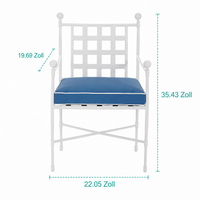 Metal garden furniture set, 2-piece balcony furniture dining group for outdoor, waterproof & weather-resistant, 50cm seat width