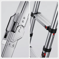 Stainless Steel Telescoping Ladder Extendable Telescopic Ladder Portable Adjustable for Homeowners, DIYers, Contractors