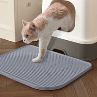 Double Layer Cat Litter Mat Washable Cat Litter Box Mat Slip-Resistant Rectangular for Pet Owners