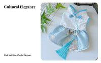 Brocade Material Tang Suit Dog Dress Elegant Appearance Dog Tang Suit Warm and Comfortable for Small Dogs, Festivals, Photo S, Daily Wear