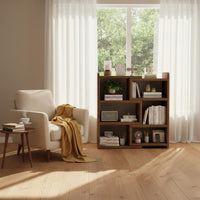 Space Saving Extendable Wooden Bookcase Multifunctional Retractable Floor Standing Shelf Multi-Tier Wooden Floor Standing Book Rack Sturdy Construction for Living Room, Bedroom, Small Areas, Hallway