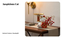 Maneki-Neko Figurine Tray Proceed Od Luck Attraction Fortunate Cat Key Holder Beckoning Cat Storage Statue Cute Design