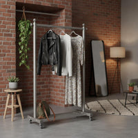 Movable Single Rod Clothing Rack Heavy Duty Freestanding Clothes Stand Stable Design Household Storage Rust-Proof for Entryway