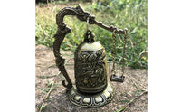Antique Style Bronze Bell Housewarming Gift Chinese Dragon Bell Ornament Meditative Home Decoration for Entryway