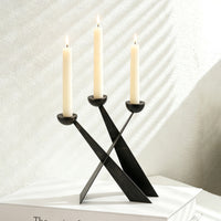 Cross Candlestick Holder Minimalist Candleholder with Cross Modern Crucifix Candleholder for Dining Table, Living Room, Hotel