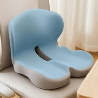 Seat Cushion with Backrest Contoured Seat Cushion with Lumbar Support Chair Pad Removable Cover Supportive for Office Workers