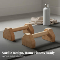 2 Pieces Wooden Press-up Handles Stable Design Wooden Push up Stand Hardwood Wood Exercise Handles Long-Lasting Wood Parallettes
