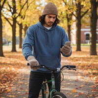 Men's Winter Flip-Top Fingerless Gloves with Windproof Thermal Lining for Cycling