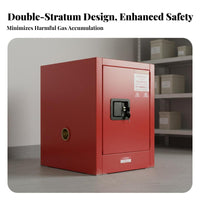 Fire-Resistant Resistant Cabinet 3-Point Locking System Fire Resistant Cabinet Double Walled Steel for Lab Technicians, Lab Facility, Workshop, Garage