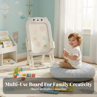 All-in-Single Kids Drawing Easel Sturdy Kids Art Easel Easy to Stow Whiteboard Stand Foldable for Toddlers, Preschoolers, Parents, Playroom, Bedroom, Classroom, Kindergarten