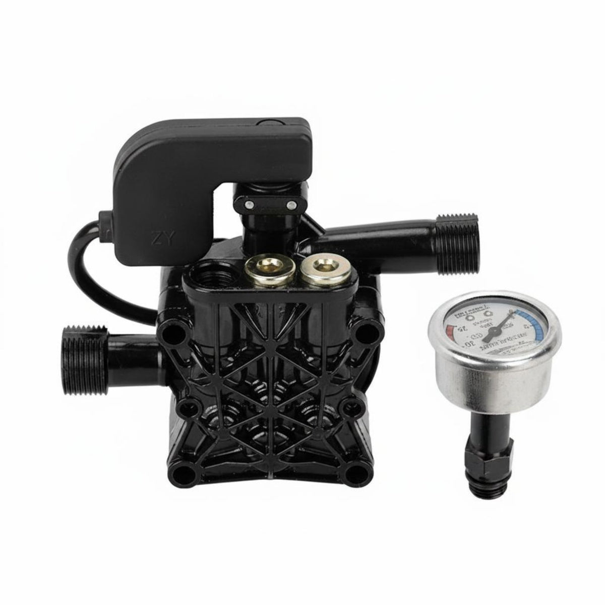 Easy Replacement Part Car Wash Pump Head Long-Lasting Metal Body High Pressure Washer Pump Head for Repair