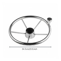 Foam Alloy Stainless Boat Steering Wheel Speedboat Steering Wheel Polished Surface Easy to Operate