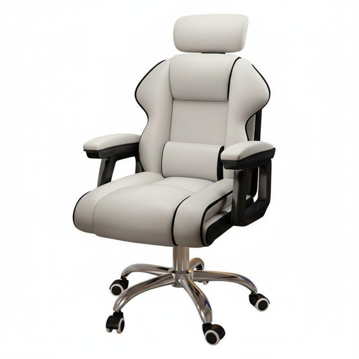 Height Adjustable Ergonomic Gaming Chair Full Recline High-Back Swivel Office Chair Padded Armrests for Gamers, Streamers, Study, Bedroom
