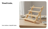 Tiered Wooden Display Stand Full Wood Jewelry Display Riser Wooden Riser Stand Nordic Aesthetic Vendor Event Shelf