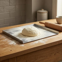 Raised Edges Stainless Steel Prep Board Upturned Sides Countertop Prep Board Brushed Finish Single Piece