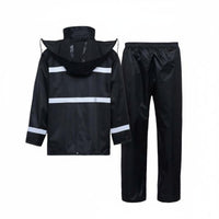 Windproof Reflective Rain Suit Breathable High Visibility Rain Jacket and Pants Heavy Duty 2-Piece Waterproof Suit Lightweight for Delivery Riders, Outdoor Workers, Riding