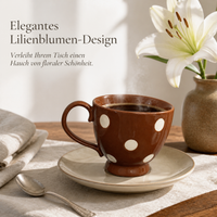 Vintage Ceramic Coffee Mug and Saucer Set for Home Use, High-Value Couple's Breakfast Cup