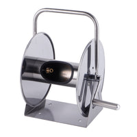 Stainless Steel Hose Reel Cart with Crank Handle Freestanding Metal Hose Cart Compact Hardware Portable for Patio