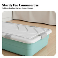 Flat Rolling Storage Bin Dust-Proof Rolling Storage Bin Stackable for Homeowners