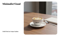 Latte Art Cup Minimalist Design Coffee Cup and Saucer Set Instagrammable Printed Ceramic Mug for Home Coffee Expert S, Young Adults, Cafe, Restaurant