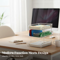 Layered Book Holder Space Saving Desktop Organizer Multi-Functional for educators