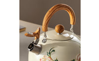 Floral Whistling Tea Kettle Retro Stovetop Whistling Kettle Loud Rust-Resistant for Families