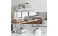 Desktop Tissue Box Semicircular Stainless Steel Tissue Box Sleek Dispenser for Coffee Table