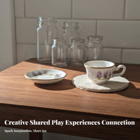 DIY Miniature Teacup and Saucer Pocket-Sized Ceramic Mini Cup and Plate Exquisite Intricacy S for Collectors, Children, Craft Projects