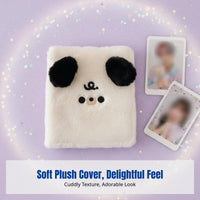 Furry Card Book, Mini Photo Album, Detachable 4-Pocket Binder, Cute Creature Cover, Idol Card Storage