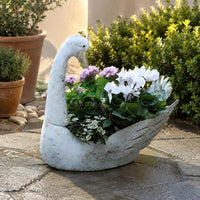 Swan Garden Statue Planter Indoor Outdoor Home Decor Weather-Resistant for Patio