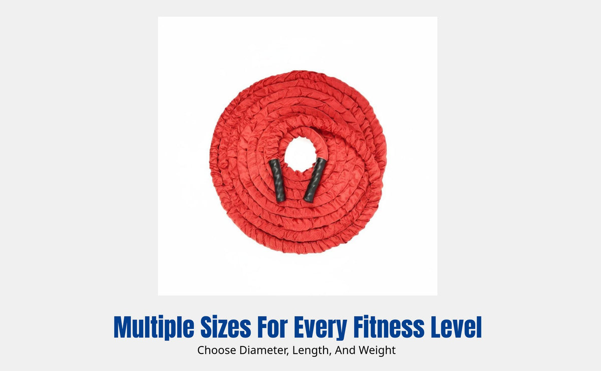 Red Battle Rope, Fitness Training Rope, Power Rope, Full Sleeve, Home Gym, Muscle Strength, MMA