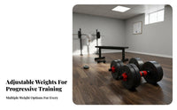 Secure Spinlock Collars Adjustable Dumbbell Set Ergonomic Foam Connector Dumbbell Barbell Combination Non-Slip Grip Convertible Unrestricted Weights Space Saving for Men, Beginners, Home Gym