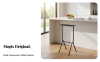 mechanical Design Hammered Frame High Stool Comfortable Footrest Counter Chair Minimalist Aesthetic Household Seating Ergonomic Backrest for Home Bar, Dining Room