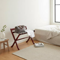 Folding Luggage Rack Foldable Wooden Suitcase Stand Space-Saving Resort-Style Luggage Holder for Bedside