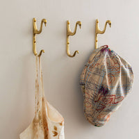 3 Pieces Brass Swan Hook Gold-Toned Household Hardware Space Saving