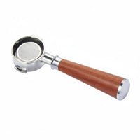 Coffee Machine Handle Bottomless Portafilter Espresso Handle Detachable Zinc Alloy Wood Grip Professional Accessory Suitable for Home Brewing Barista Office
