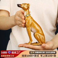 Colored Copper Greyhound Dog Zodiac Figurine for Home Office Decor