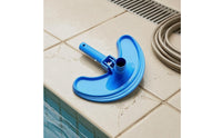 Integrated Brush Bristles Crescent Pool Vacuum Head Rounded Curved Pool Vacuum Head Handle Attachment for Swimming Pools