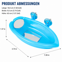 Bird Bath House for Parrots, Blue Bird Bath with Feeding Bowl, Multifunctional Water Bowl for Cage Mounting