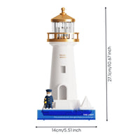 Lighthouse Night Light Tabletop Lighthouse Lamp Night Light with Sailor Figurine Ambient Sculptural for Bedroom, Bedside Table