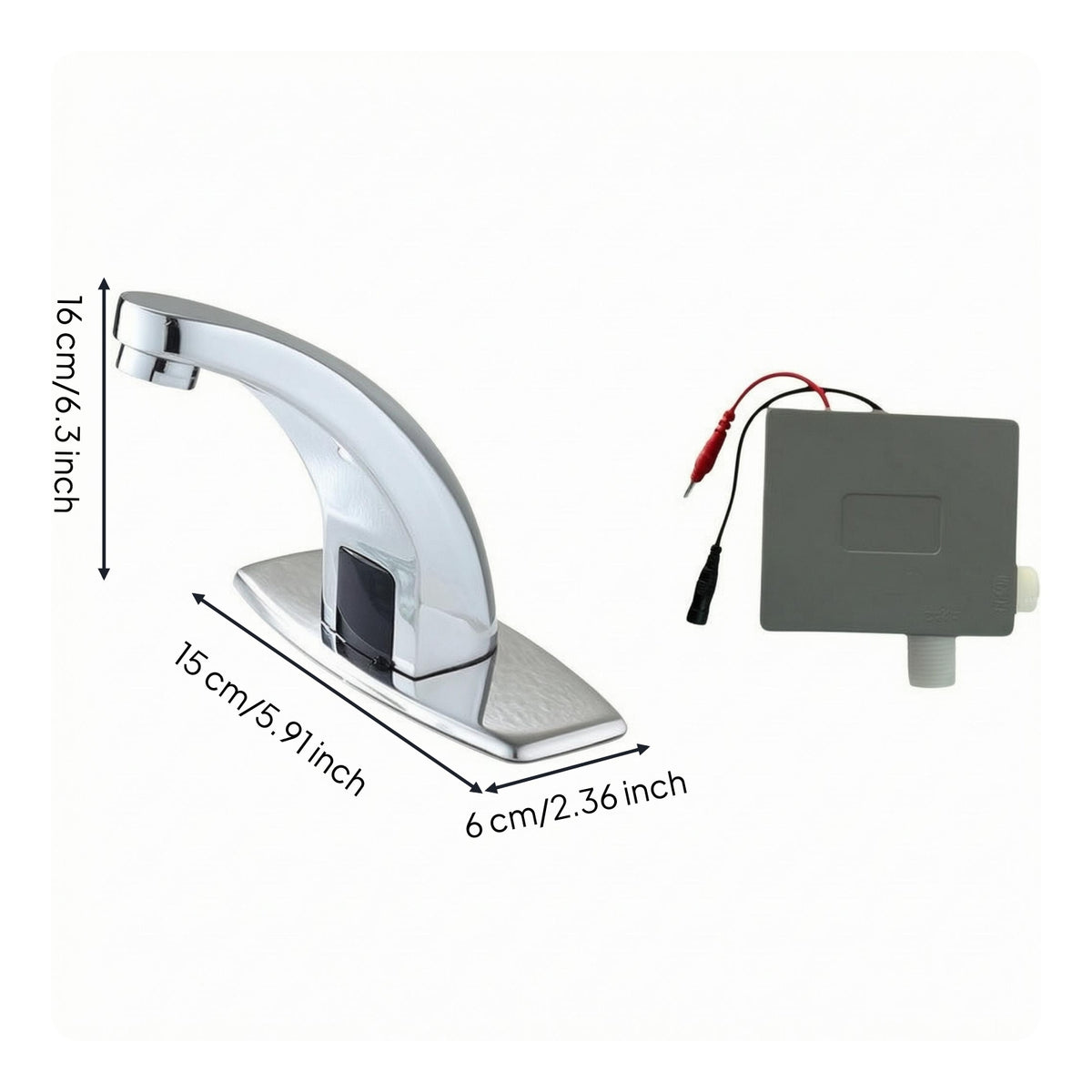 Automatic Sensor Faucet Infrared Sensing Brass Sensor Faucet Water Fixture Battery Powered Curved Spout