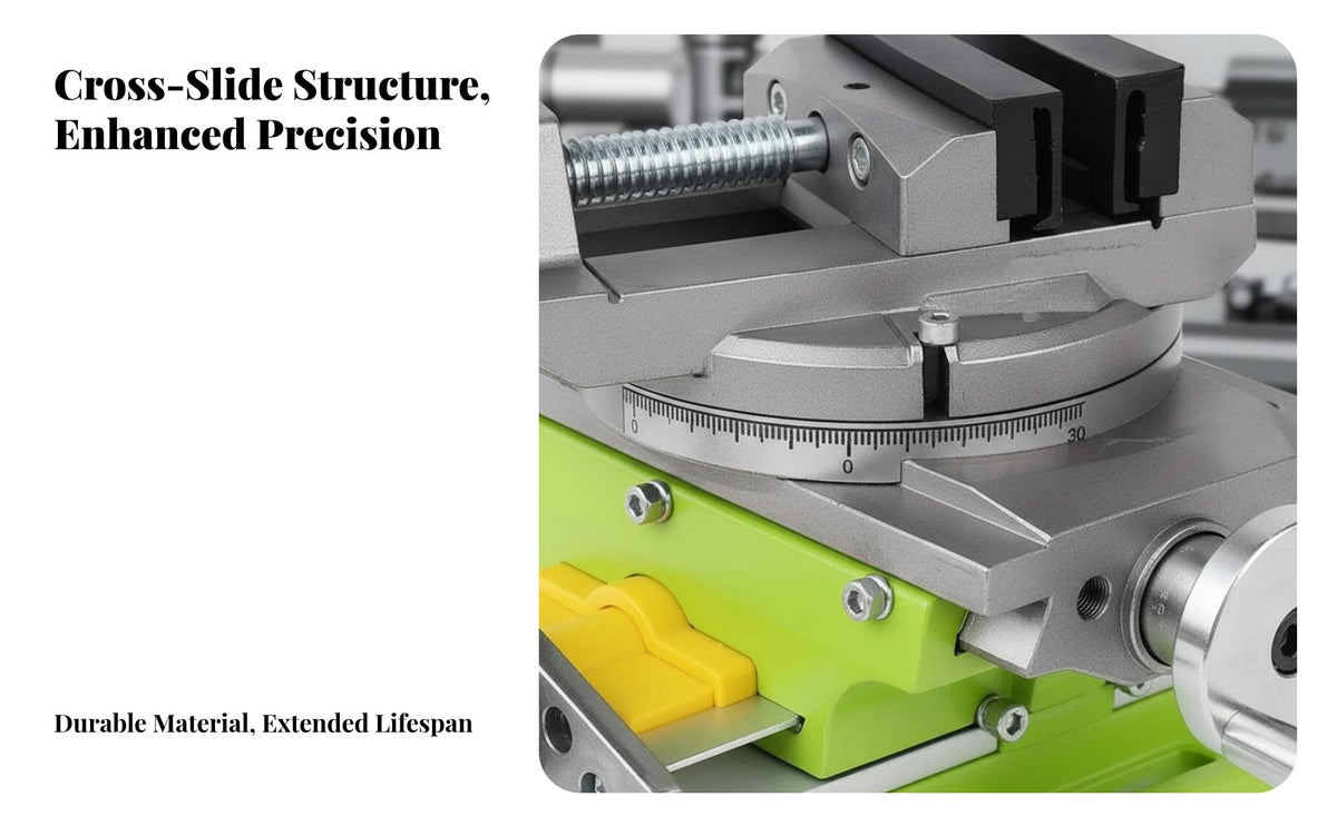 Aluminum Alloy Body Cross Slide Vise 90° Rotation Rotating Milling Worktable Precision Adjustment Cross Slide Table Heavy Duty Construction for Metalworkers, DIY Enthusiasts, Woodworkers, Drilling, Benchtop, Garage