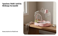 With Perch Portable Parrot Enclosure Compact Design Small Parrot Enclosure Easy to Clean Portable Bird Carrier Secure for Parakeets, Cockatiels, Outdoor