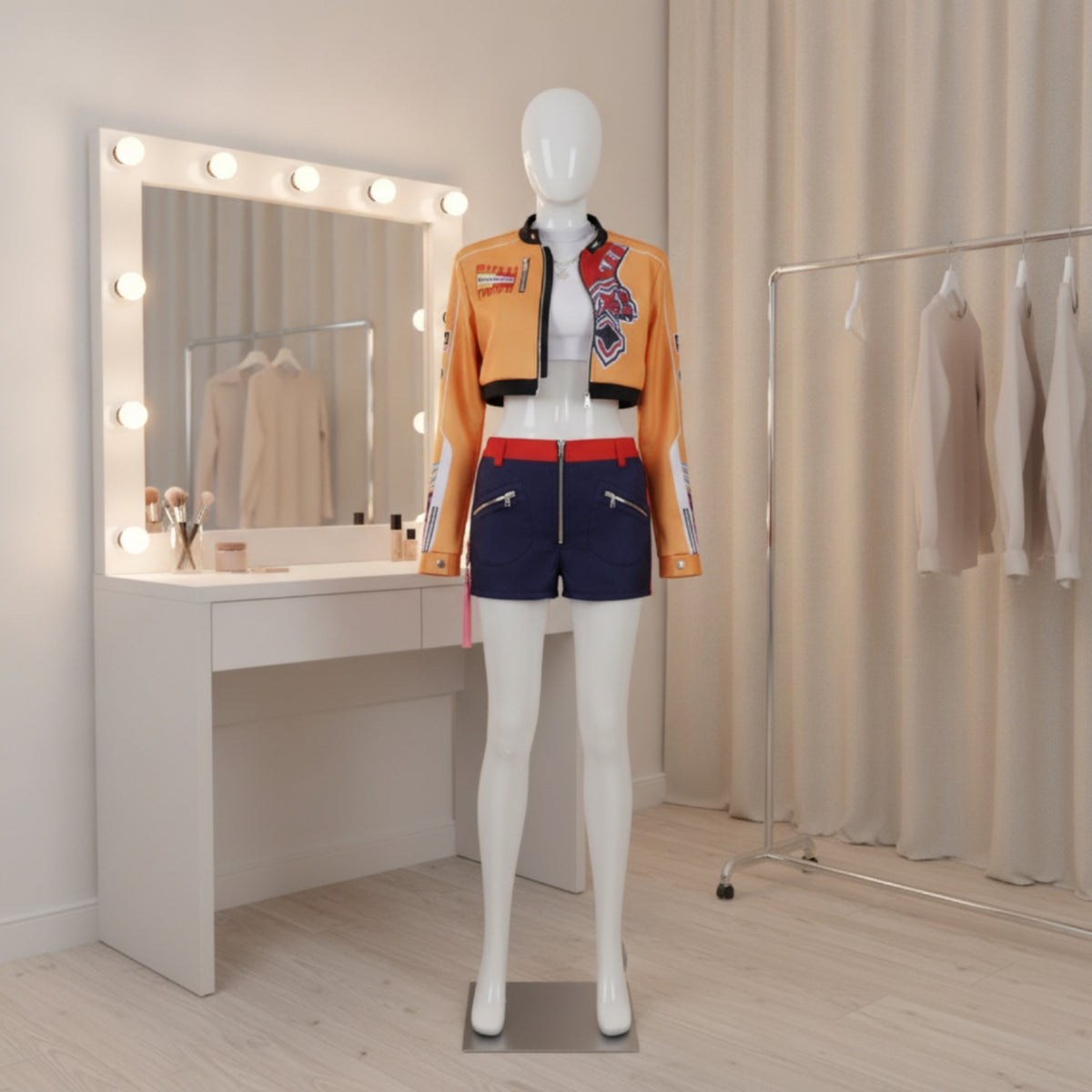 Anime Cosplay Outfit with Accessories Halloween Cosplay Costume Multi-Piece Costume Set with Jacket Cropped for Cosplayers, Conventions