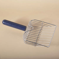 Metal Scooper with Wood Handle, Large Stainless Steel Litter Scooper for Fast Sifting, 33*15.5cm Steel Cat Litter Sifter for Efficient Cleaning