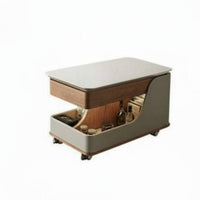 Space-Saving Design Foldable Tea Trolley Mobile on rollers Side Table Lockable Casters Serving Cart Extendable surface for Small Apartment Dwellers, Homeowners, Entertainers, Living Room, Beside Sofa, Home Office