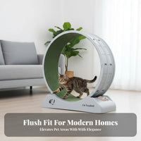 noiseless Operation feline jogning Wheel Promotes Exercise Feline Treadmill Minimalist Design Pet Supplies Stable Base for felines, Apartment Dwellers, Boredom Relief, Indoors, Living Room Training