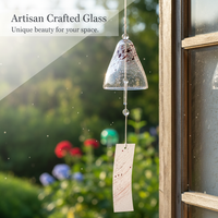 Japanese Style Glass Wind Chime for Home Decor, Hand-Painted Creative Wind Bell Ornament