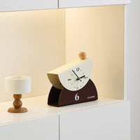 Sculptural Clock Decorative Clock with Arched Base Classic for Entryway, Office