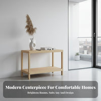 Floor-Standing dual-level Wooden Side Table Simple Design Multi-Tier accent table Space-Saving Nightstand adaptable Use for Apartment Dwellers, property owners, Living Room, Small areas, Entryway, Home Office